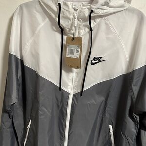 Nike White and Gray Colorblock Jacket